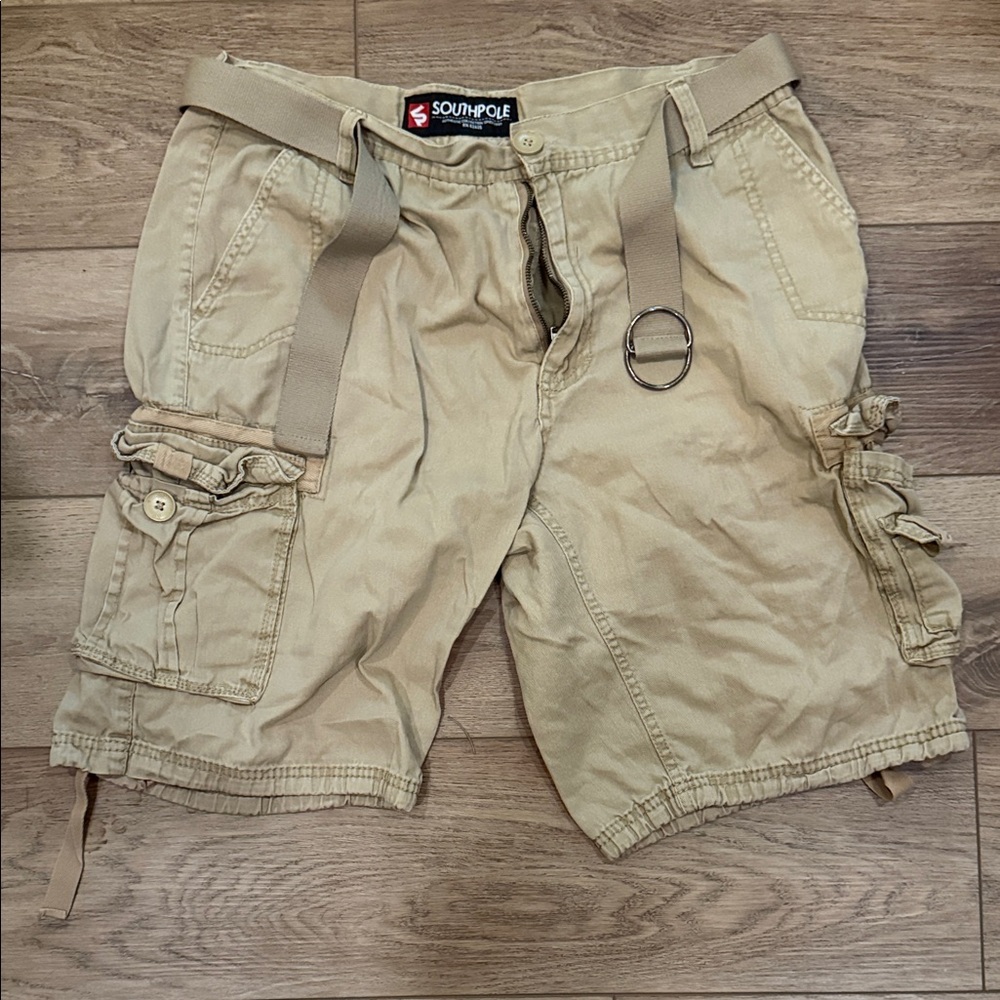 Men's Southpole Khaki Cargo Shorts Size 34